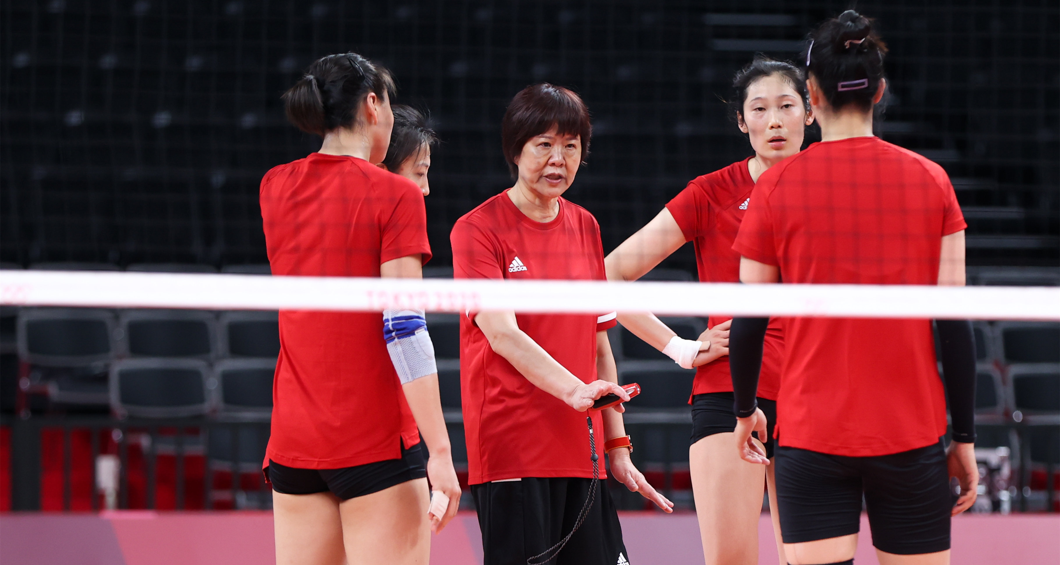 中国女排赛前训练